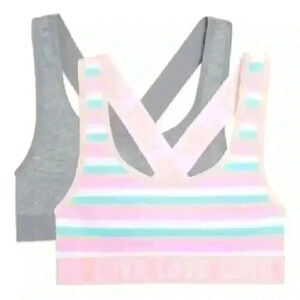 Fruit of The Loom Girls Sports Bra, 2-Pack,